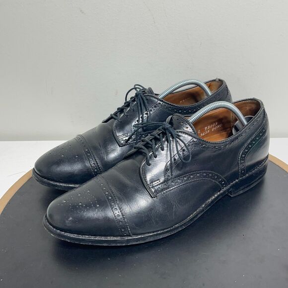 Allen Edmonds‎ Dress Shoes Mens Size 8.5 E Sanford Cap Toe Leather Black - Picture 6 of 15
